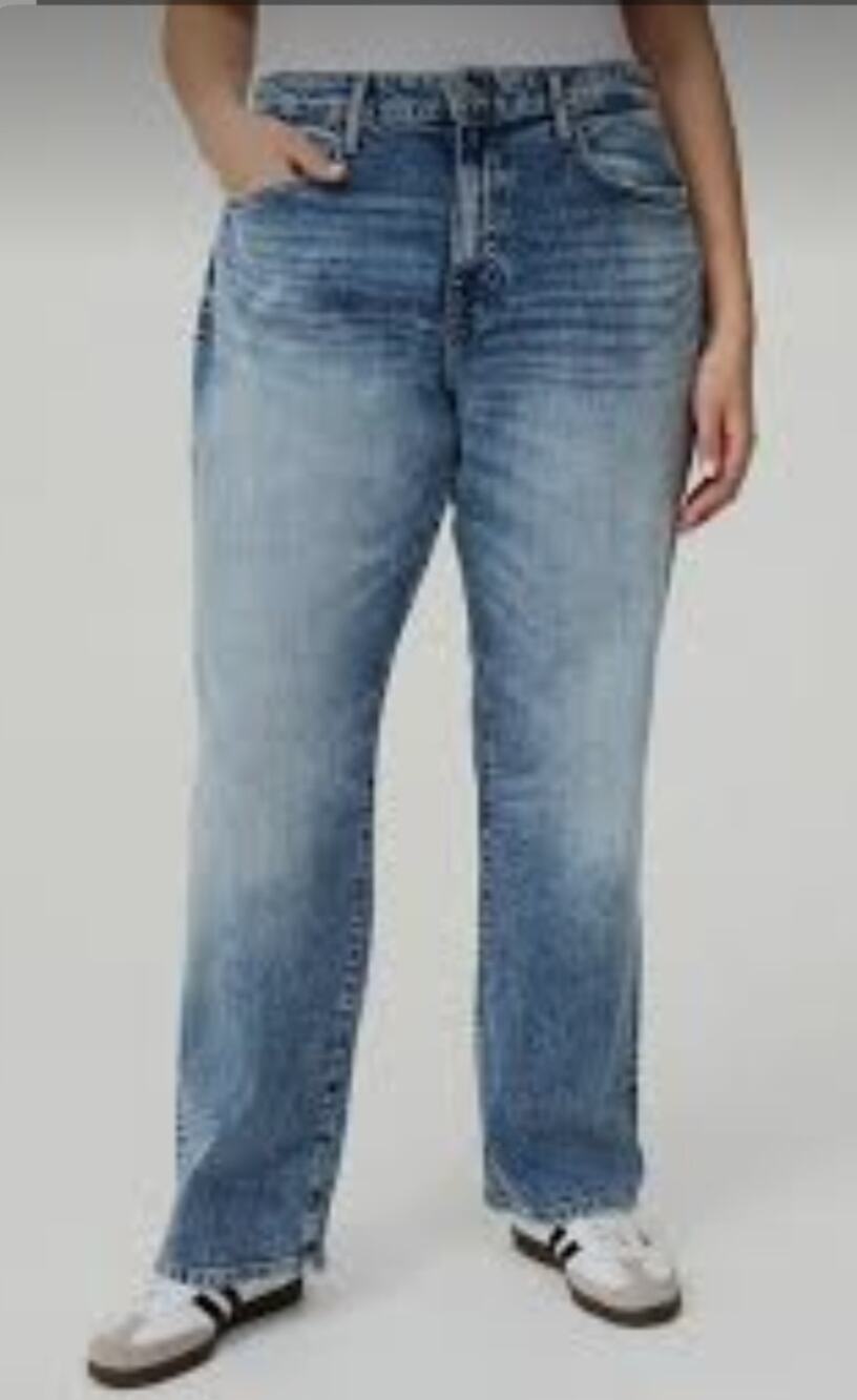 Torrid High Rise Baggy Straight Jeans 18R Light Medium Wash